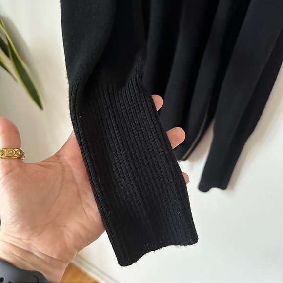 RAMY BROOK Tasha Cold Shoulder Side Zip Black Wool Sweater Top Size S - Picture 5 of 9